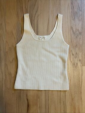 Madewell Ivory Ribbed Scoop Tank